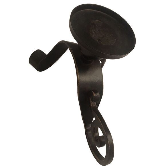 PIER 1 RUSTIC SCROLL PILLAR‎ CANDLE HOLDERS  HEAVY DUTY METAL SET OF TWO - Picture 5 of 11